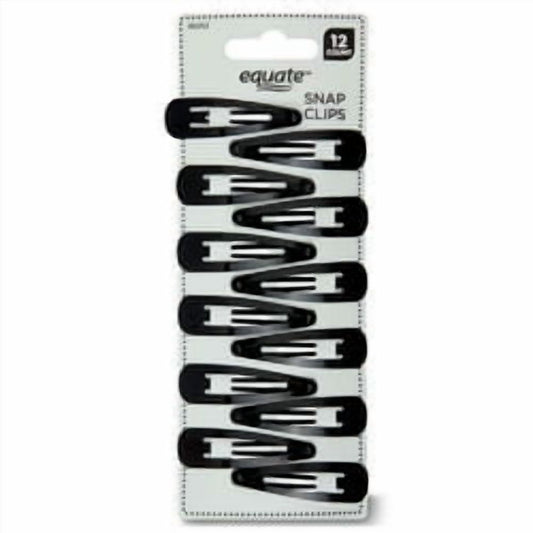 Equate Hair Snap Clips, 12 Count, Black, For Small Sections of Hair or Intricate Hairstyles - Image 2