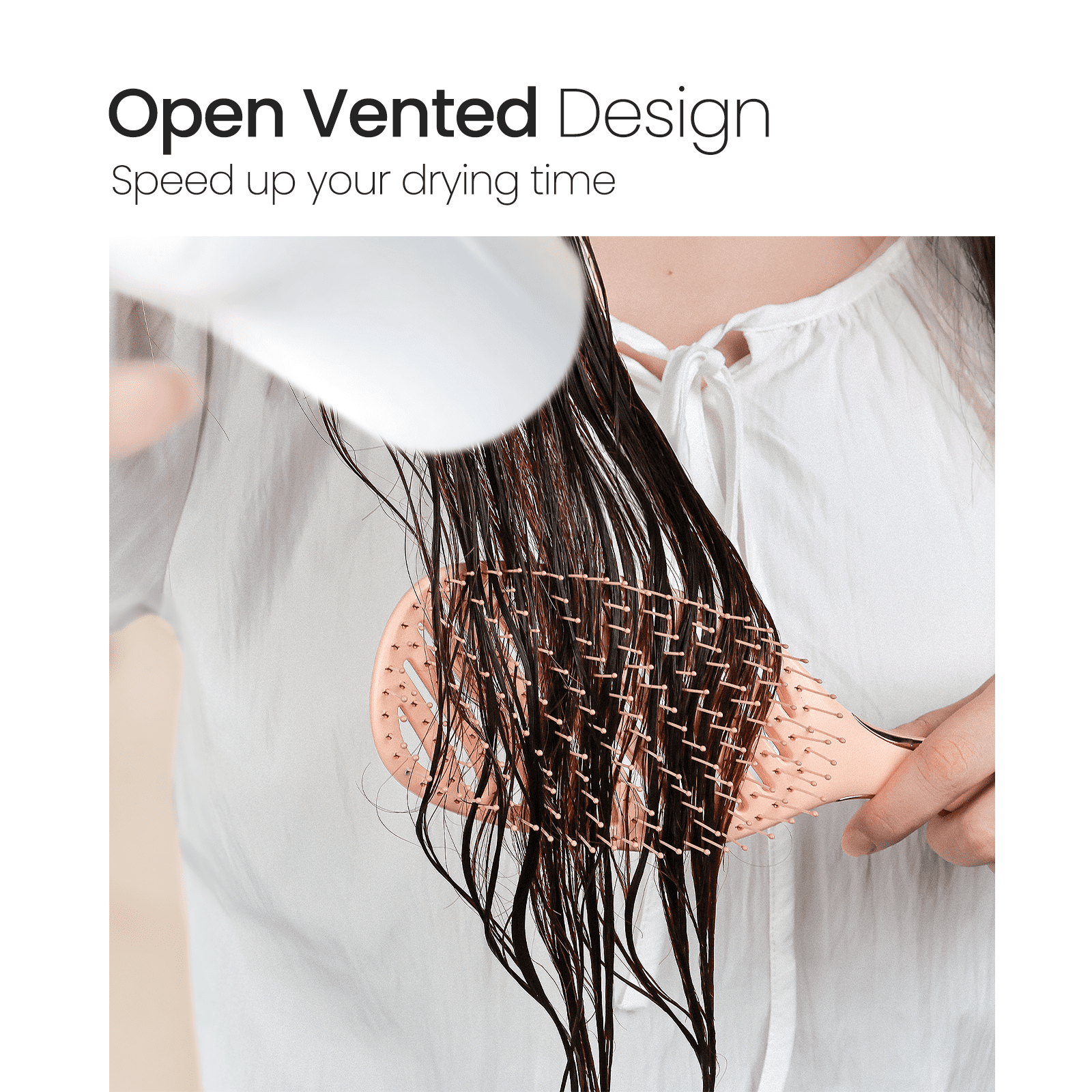 Detangling Brush, Pain-Free Wet Dry Hairbrush with Soft Bristles for Women & Kids, Fine Hair Care - Image 2