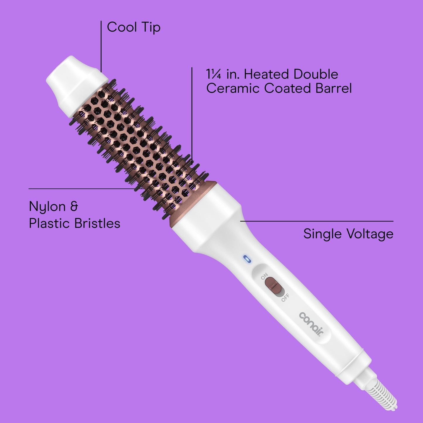 Ceramic Curling Thermal Brush, 1 , LED Indicator, Rose Gold, 1 Count - Image 2