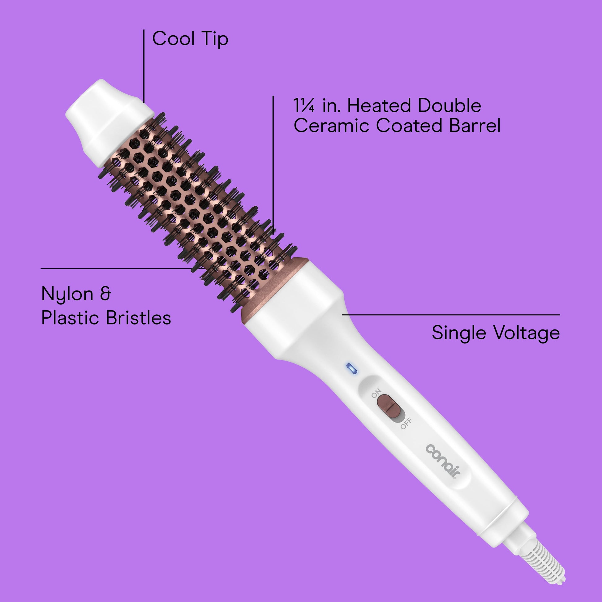 Ceramic Curling Thermal Brush, 1 , LED Indicator, Rose Gold, 1 Count - Image 2