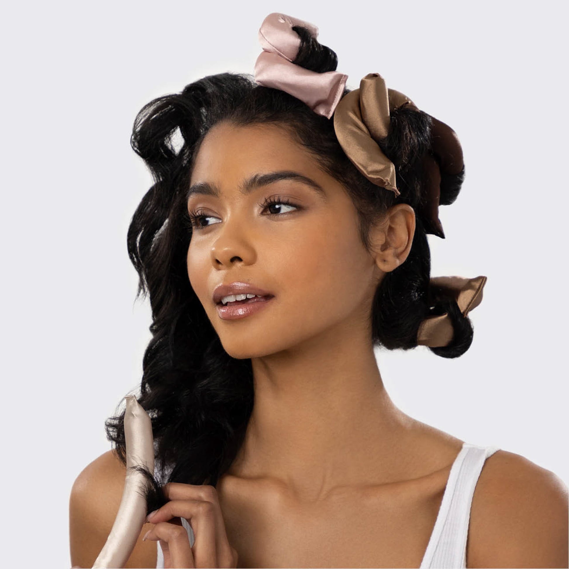 Flexi Rods Heatless Hair Curler, Satin Covered Curling Rod, Rosewood 6pcs - Image 2