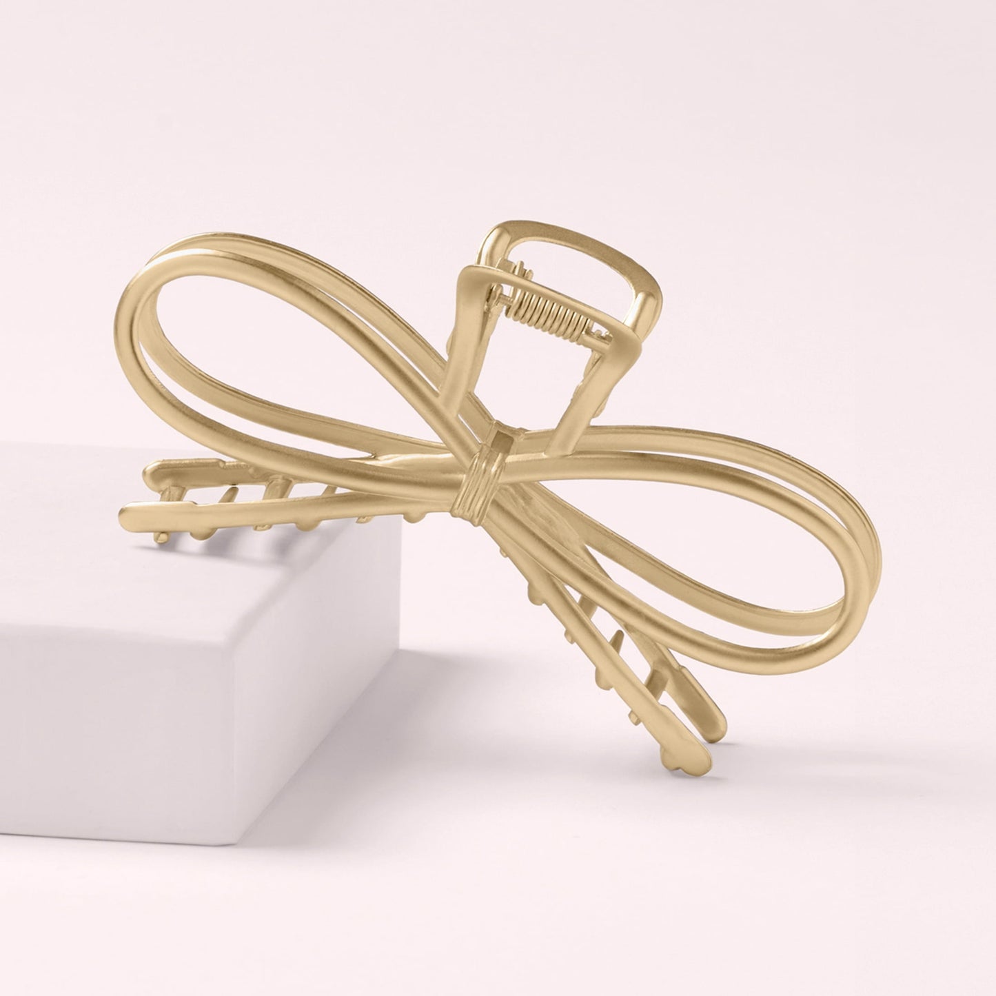 Gilded Festive Bow Claw Clip, Gold - Image 3