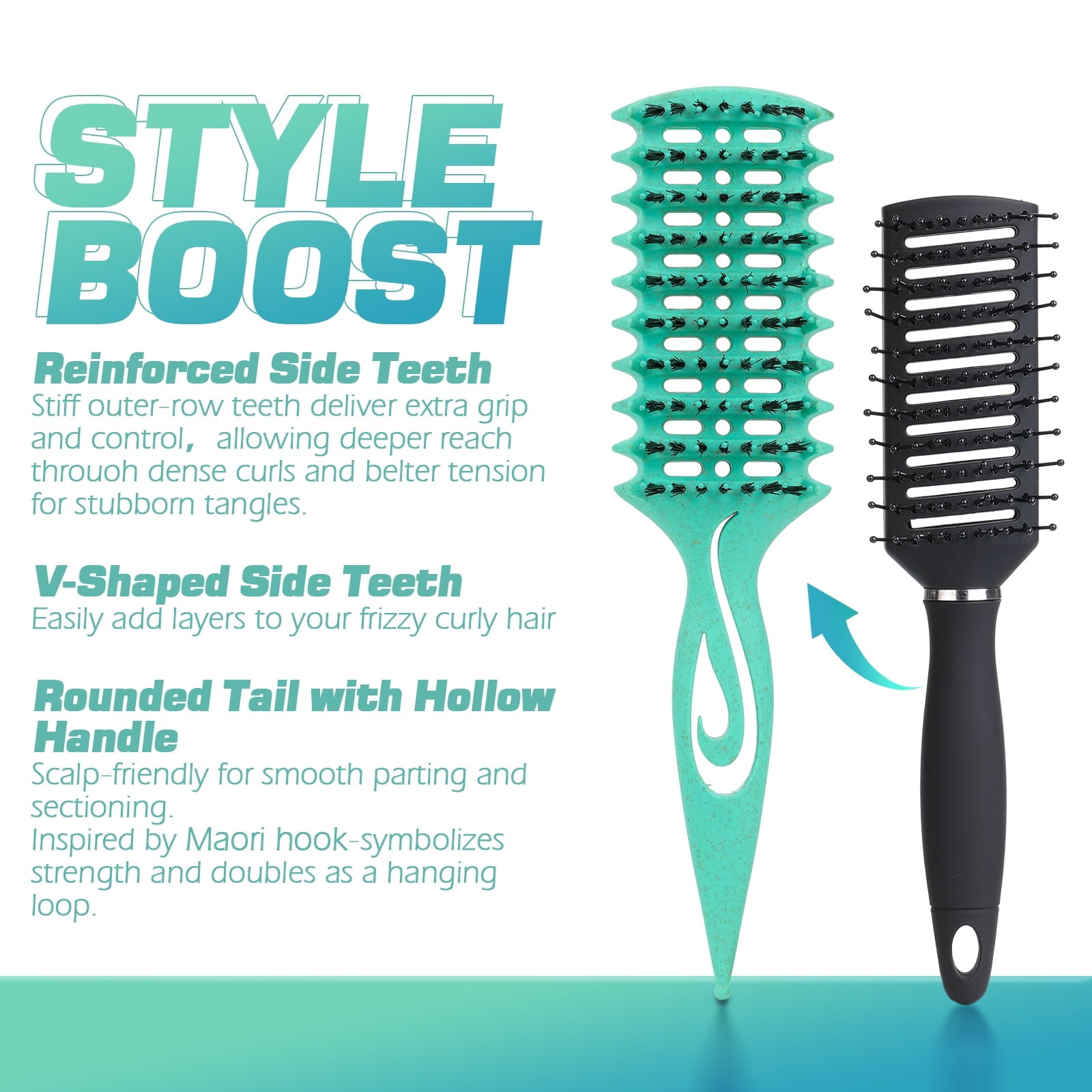Curl Defining Vented Hair Brush for Effortlessly Blow Drying Detangling Shaping and Styling, Airflow Wet Hair Brush f... - Image 2