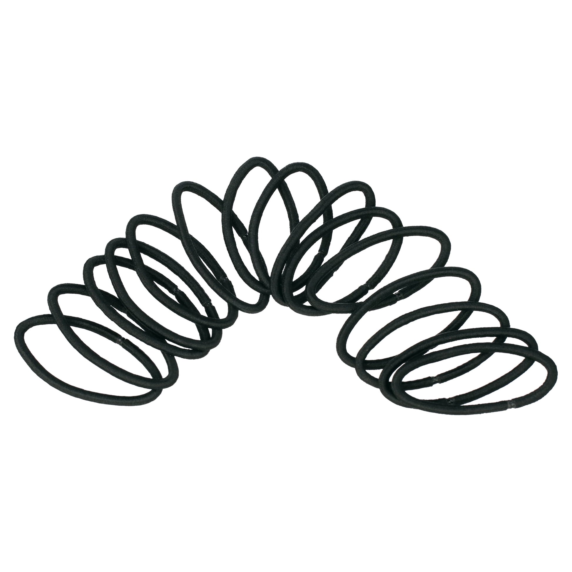 Hair Elastics, Braided Design No Damage Hair Ties, All Hair Types, Black, 15 Ct - Image 2