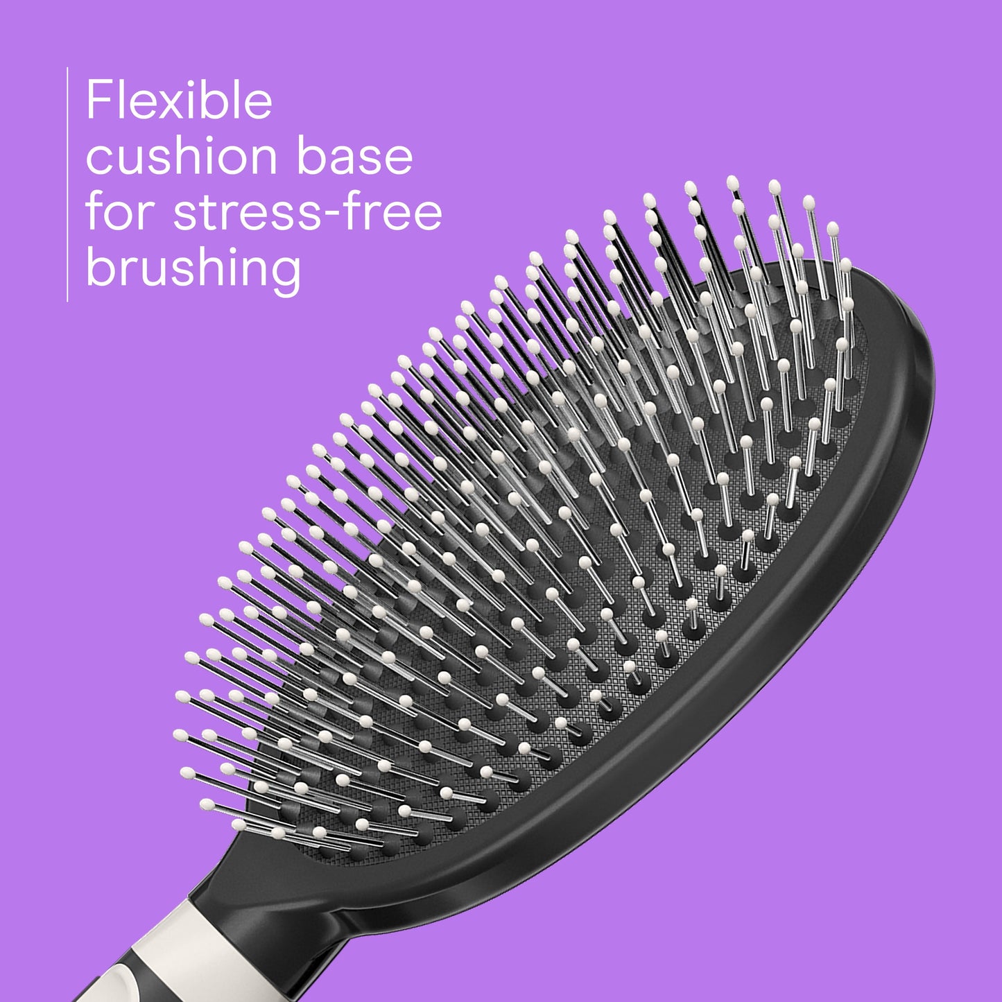 & Glide Wire Bristle Cushion Hair Brush with Rubber- Handle, Colors Vary - Image 3