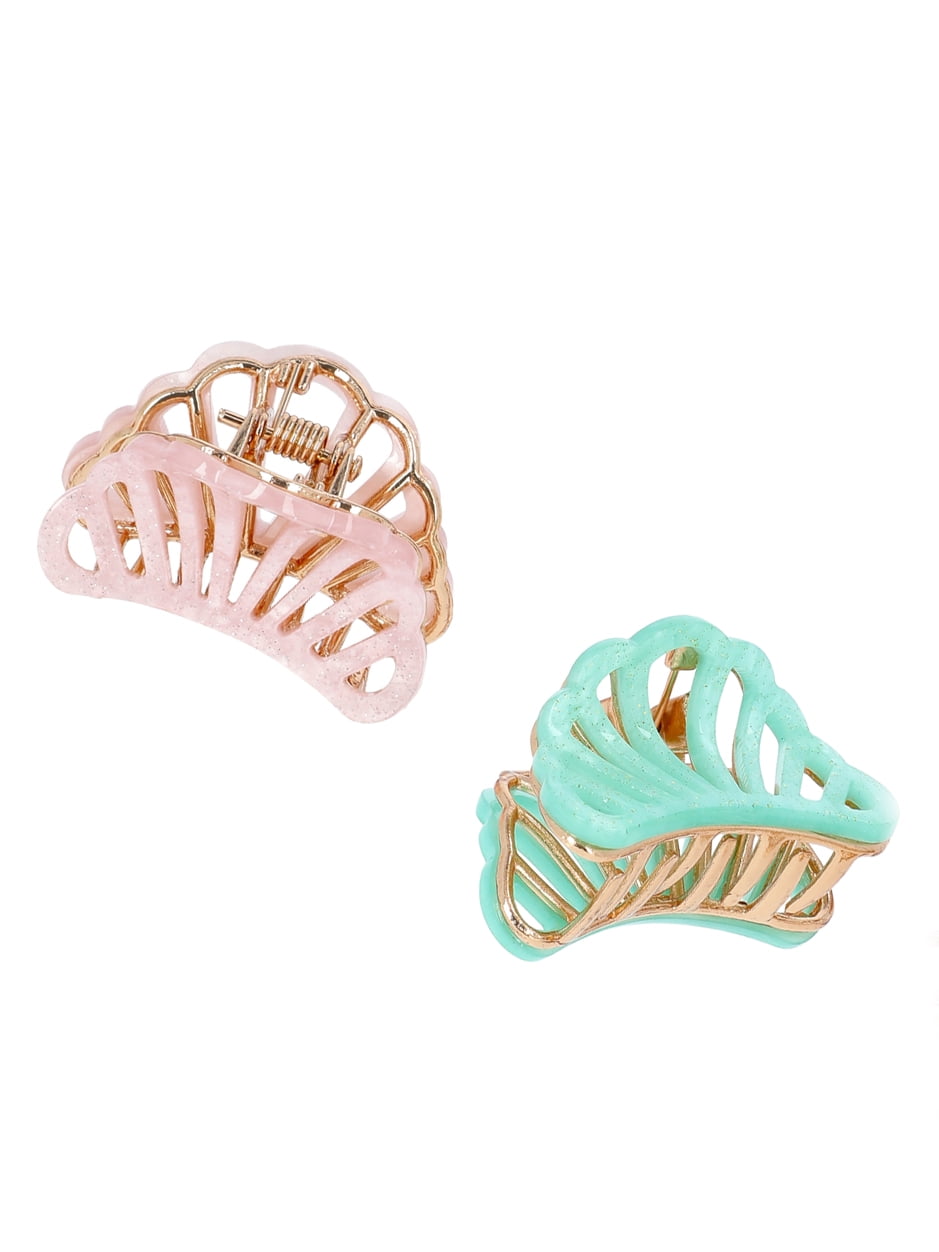 Women's Mixed Metal Shell Claw Clip Set, 4-Piece - Image 2