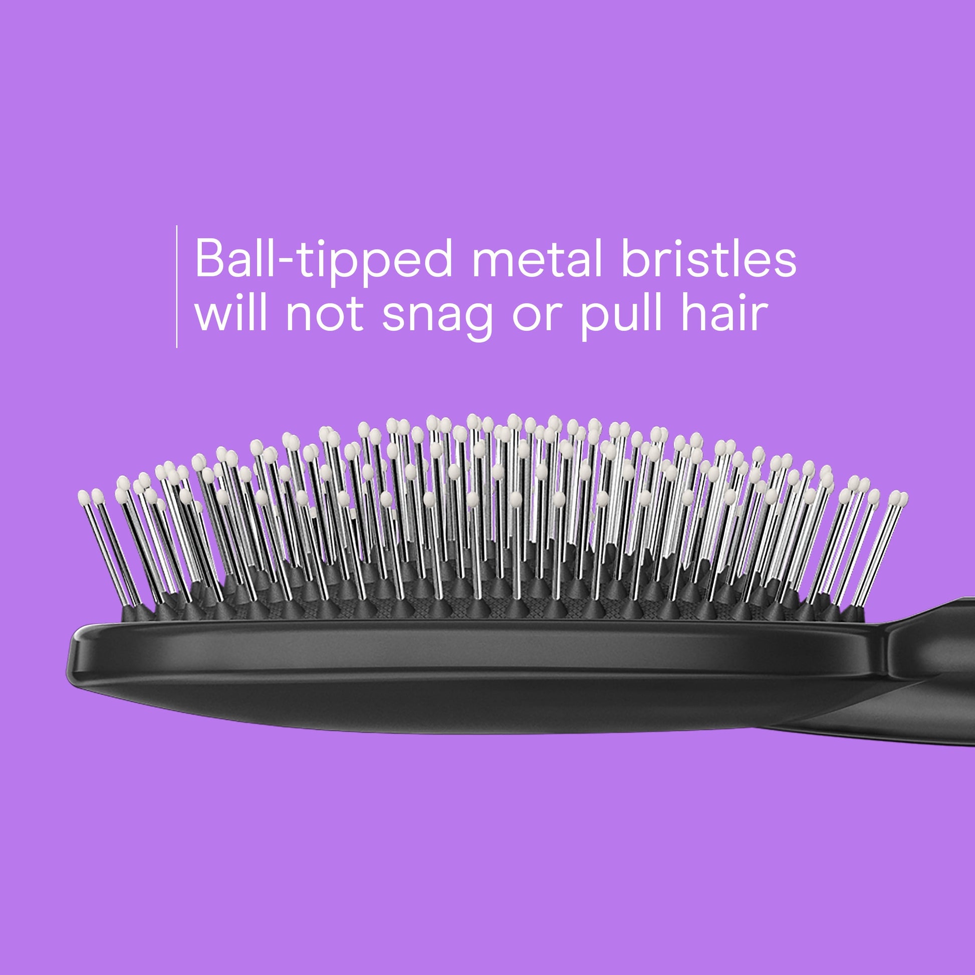 Grip & Glide Wire Bristle Cushion Hair Brush with Rubber-Grip Handle, Colors Vary - Image 2