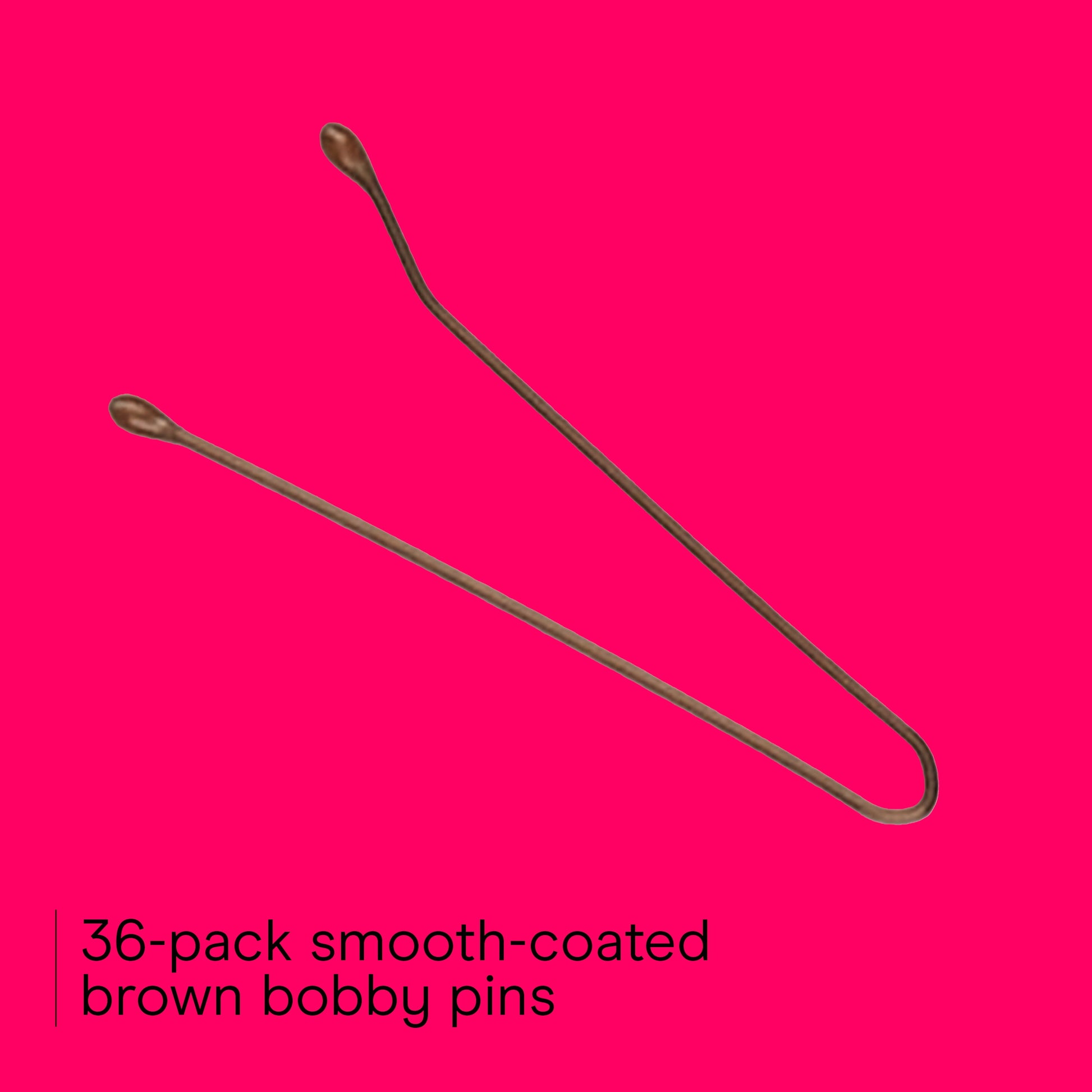 Styling Essentials Mini Bobby Pins, Smooth Brown, 36 Count - Image 2
