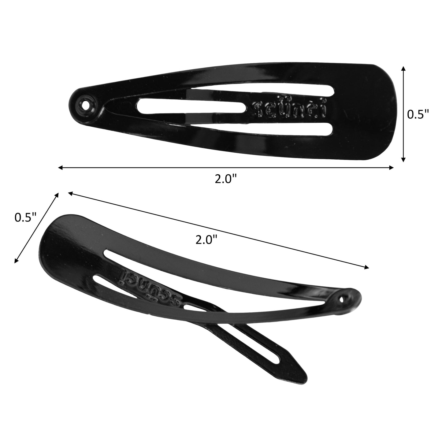 Metal Snap Clip Hair Barrettes, Black, 12 Count - Image 4