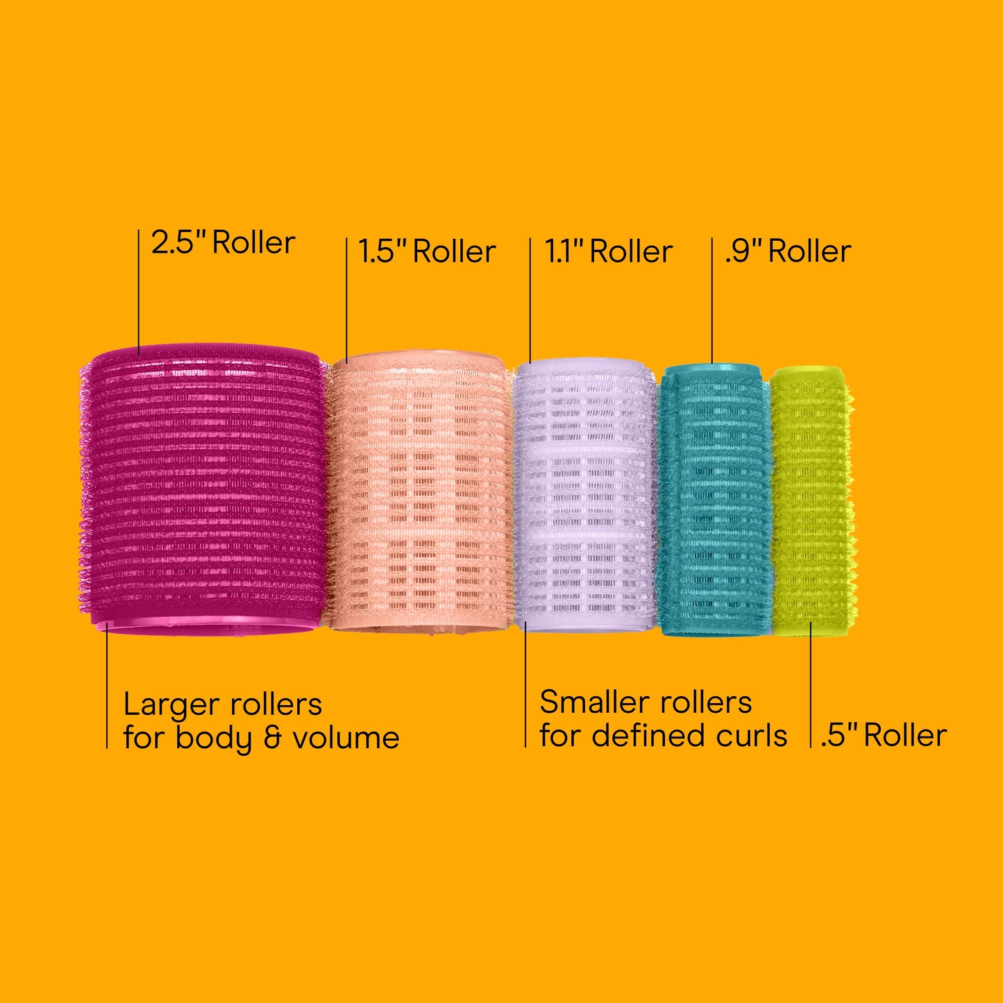 Hair Rollers, Assorted Multicolor 31-Pack With Travel Case - Image 2