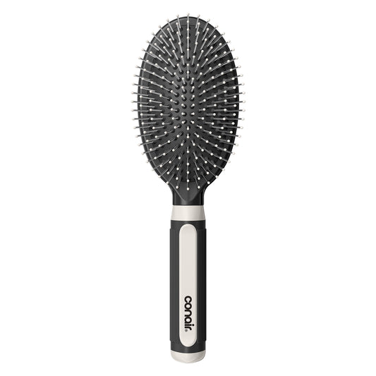 & Glide Wire Bristle Cushion Hair Brush with Rubber- Handle, Colors Vary