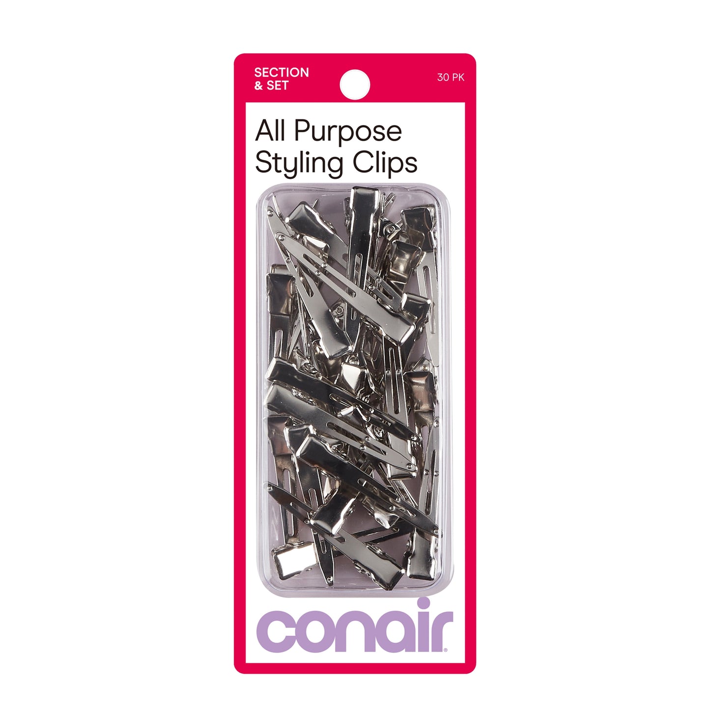 Pin-Up Salon Hair Setting Clips, Silver, 30 Count