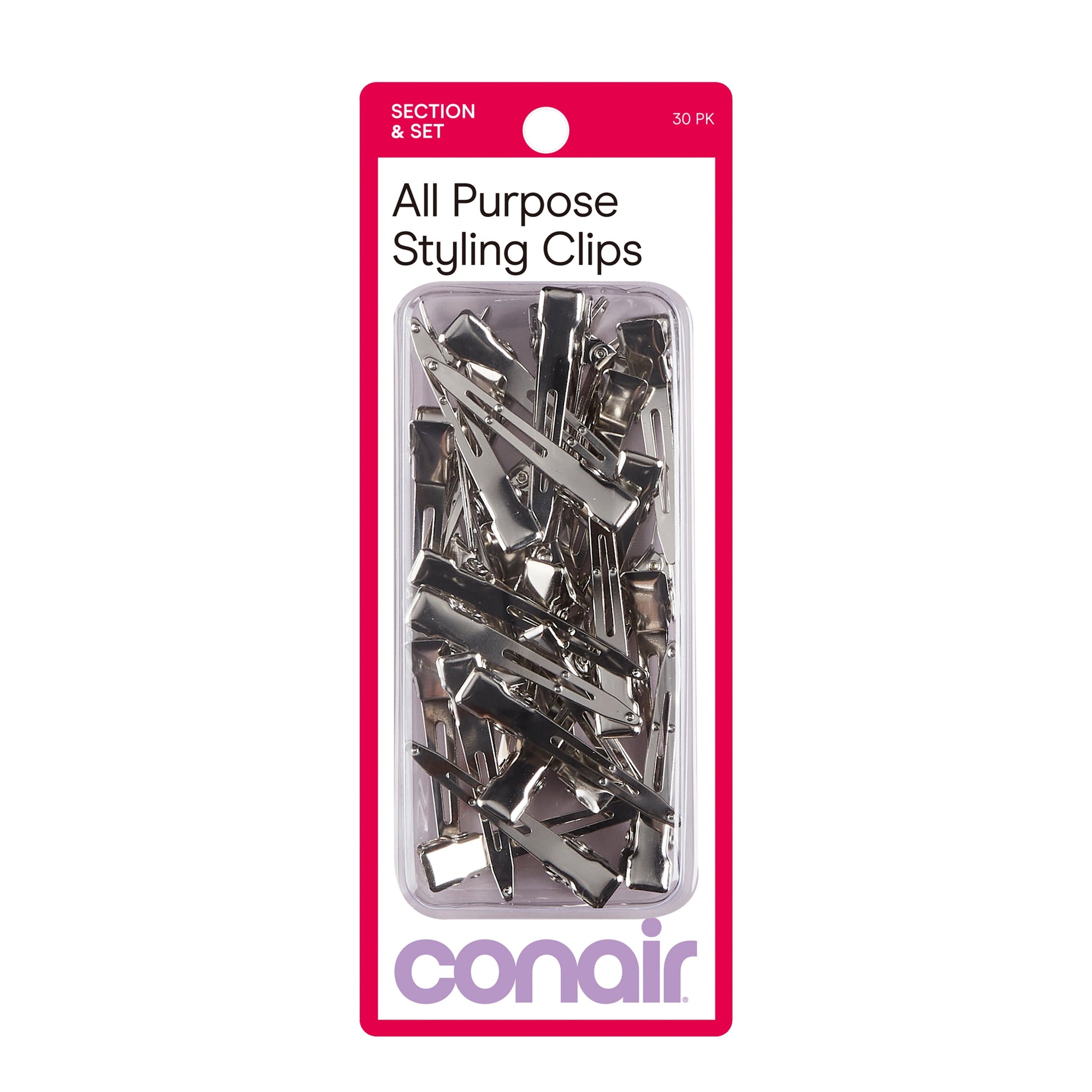 Pin-Up Salon Hair Setting Clips, Silver, 30 Count