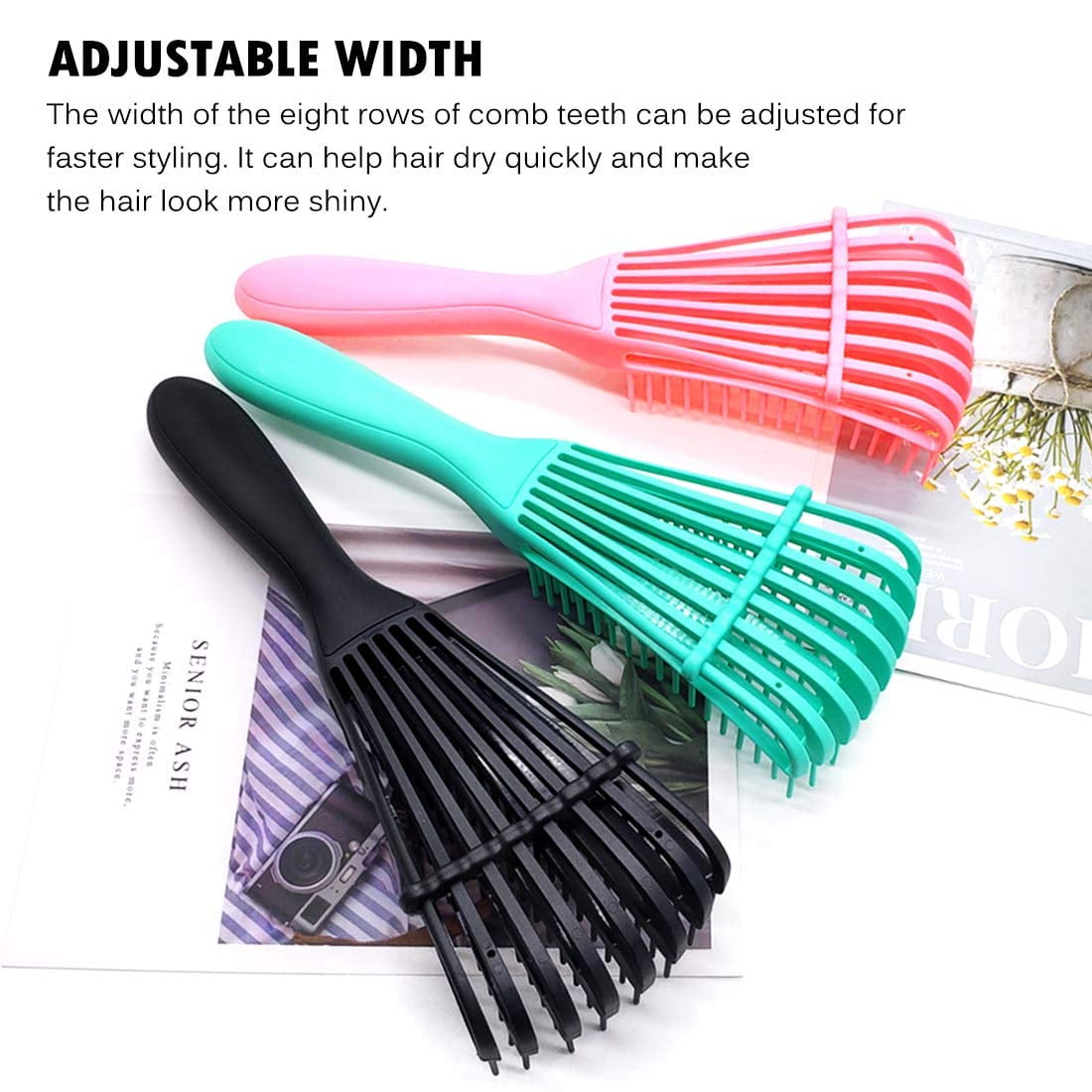 3 Pack Hair Detangler Brush for Afro America/African Hair Textured 3a to 4c Kinky Wavy/Curly/Coily/Wet/Dry/Oil/Thick/... - Image 3