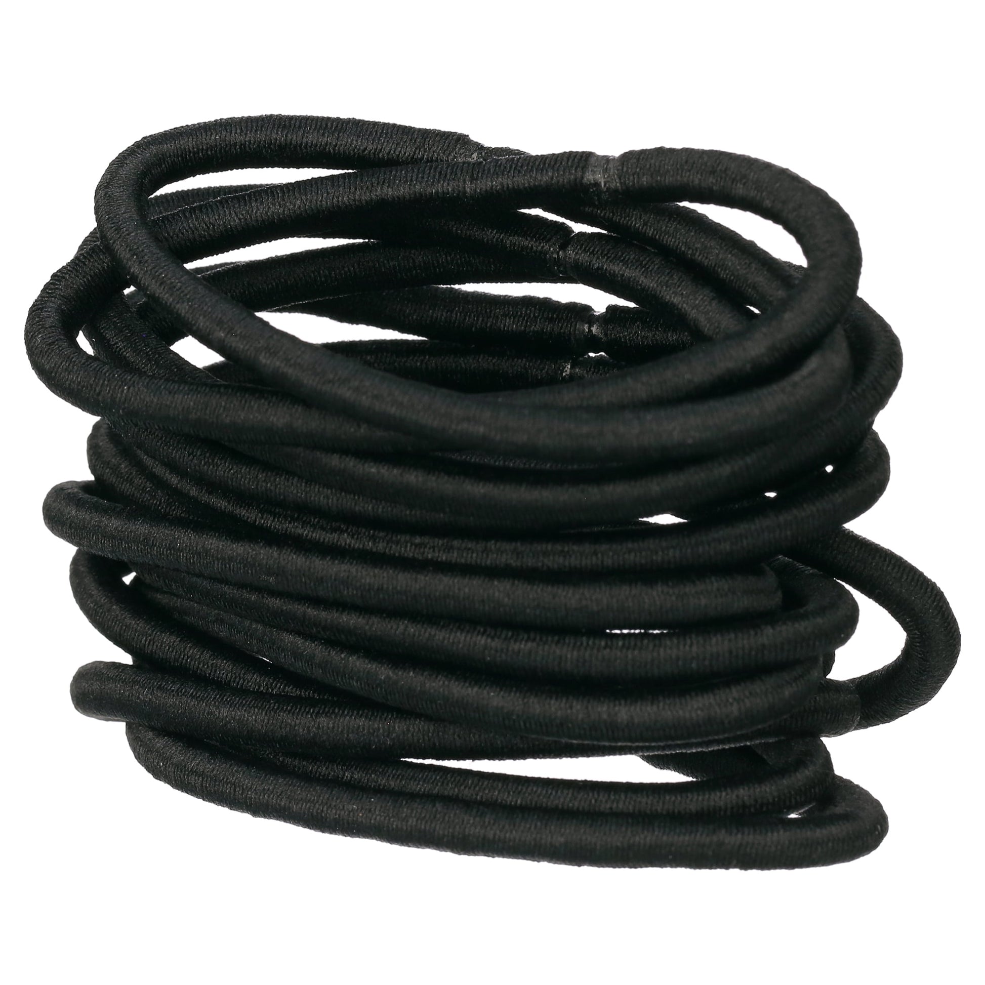 Hair Elastics, Braided Design No Damage Hair Ties, All Hair Types, Black, 15 Ct - Image 2