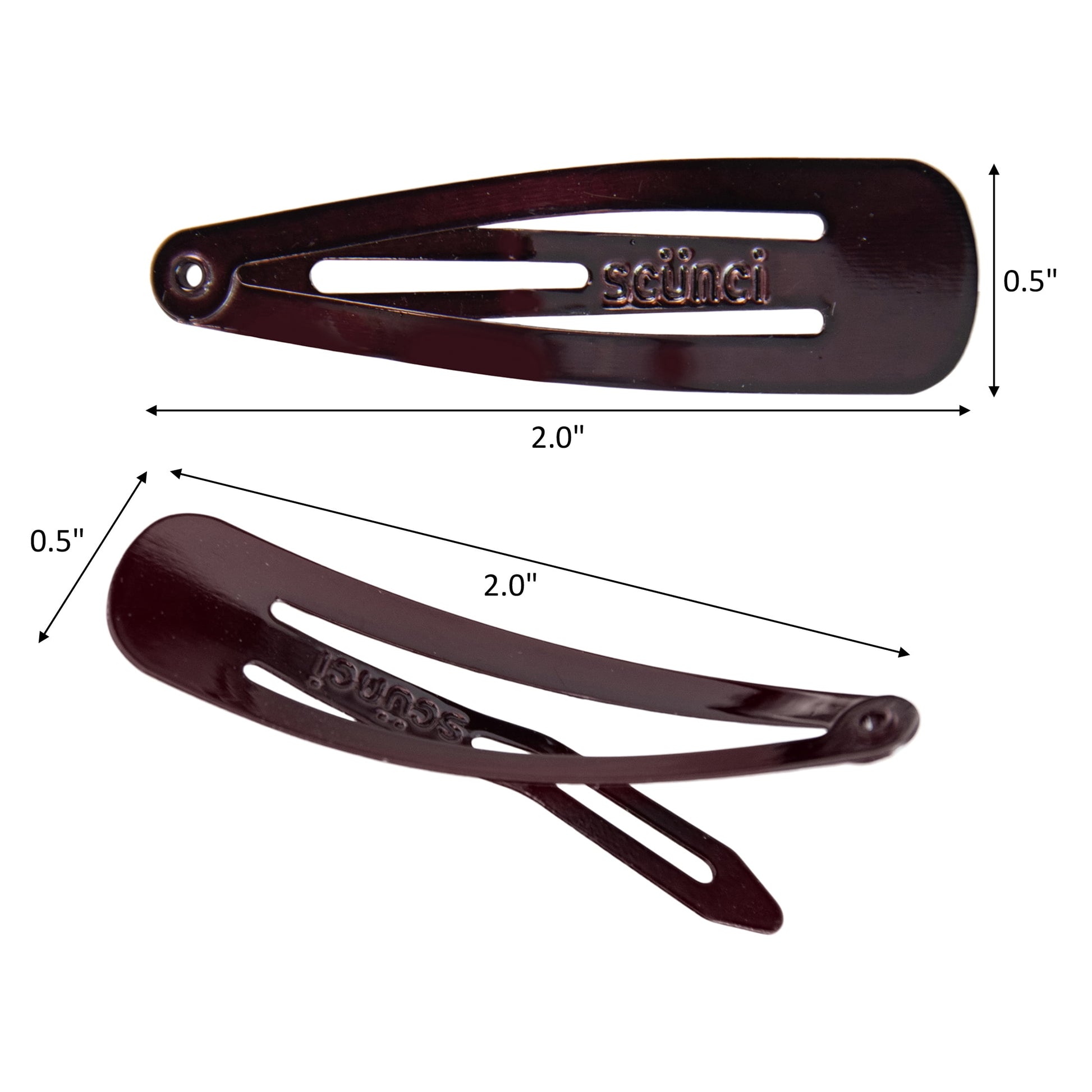 Metal Snap Hair Clips, Brown, 12 Count - Image 6