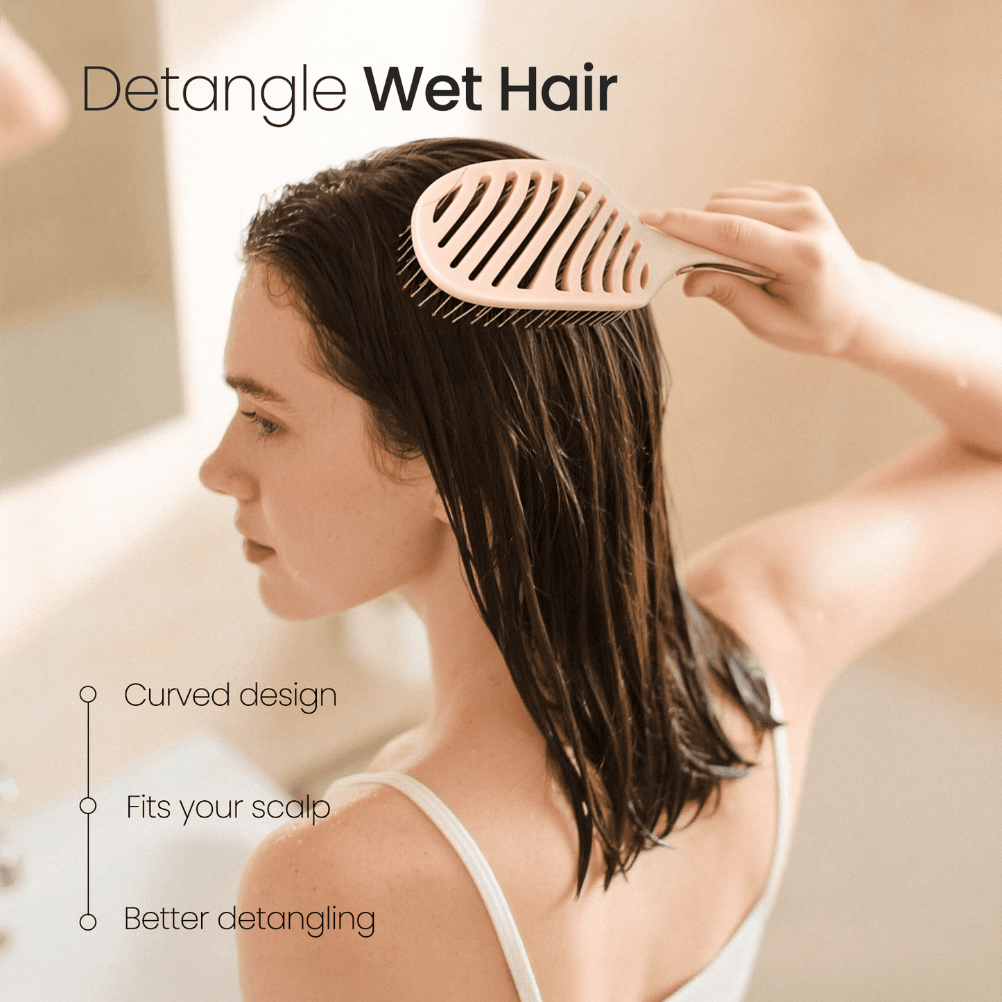 Pain-Free Wet Dry Hair with Soft Bristles for Women & Kids, Fine Hair Care - Image 3