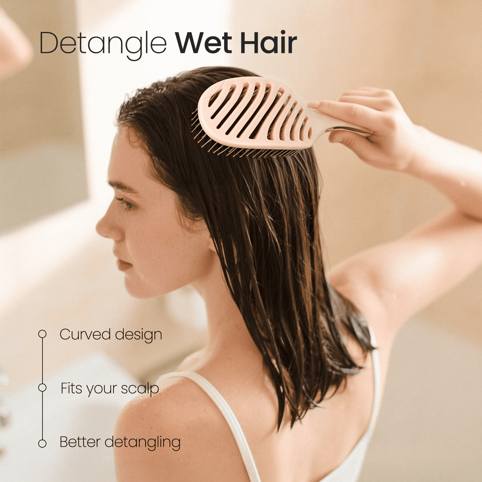 Pain-Free Wet Dry Hair with Soft Bristles for Women & Kids, Fine Hair Care - Image 3