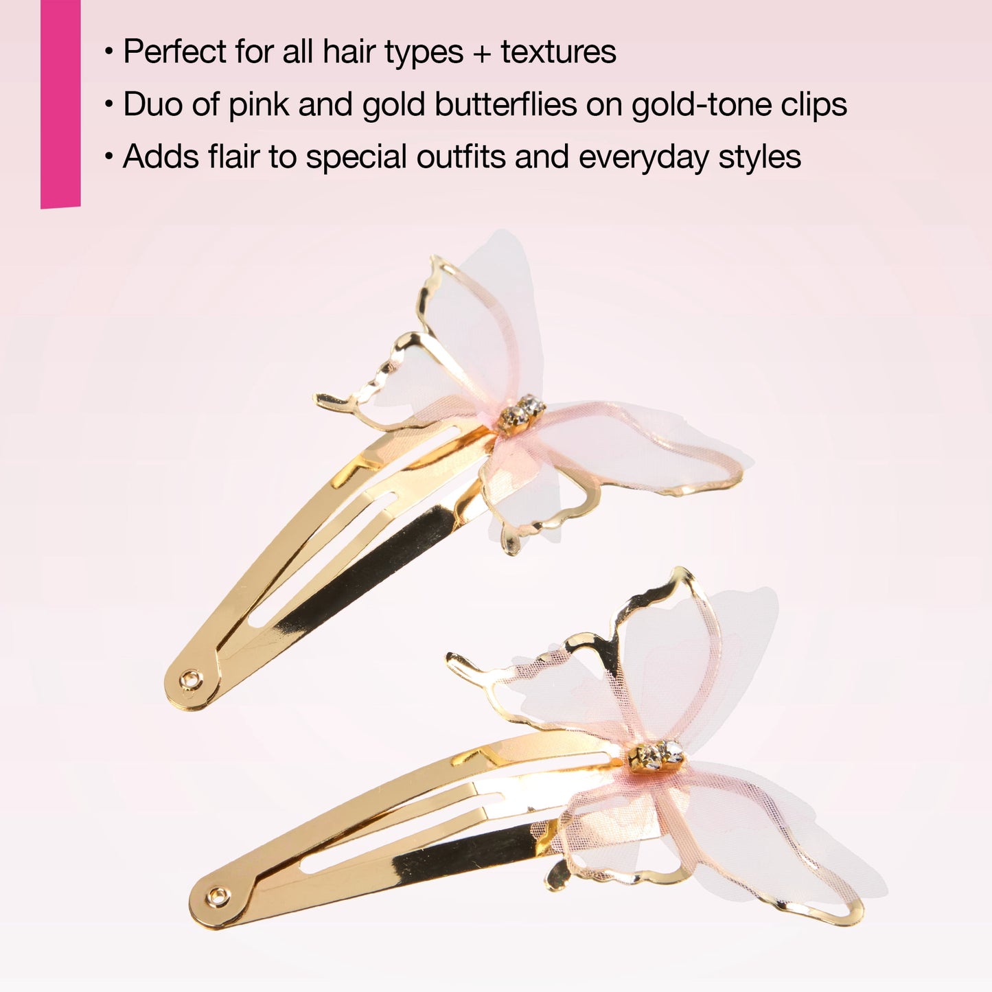 Pink & Gold Tone, All Hair Types, 2 Count - Image 3