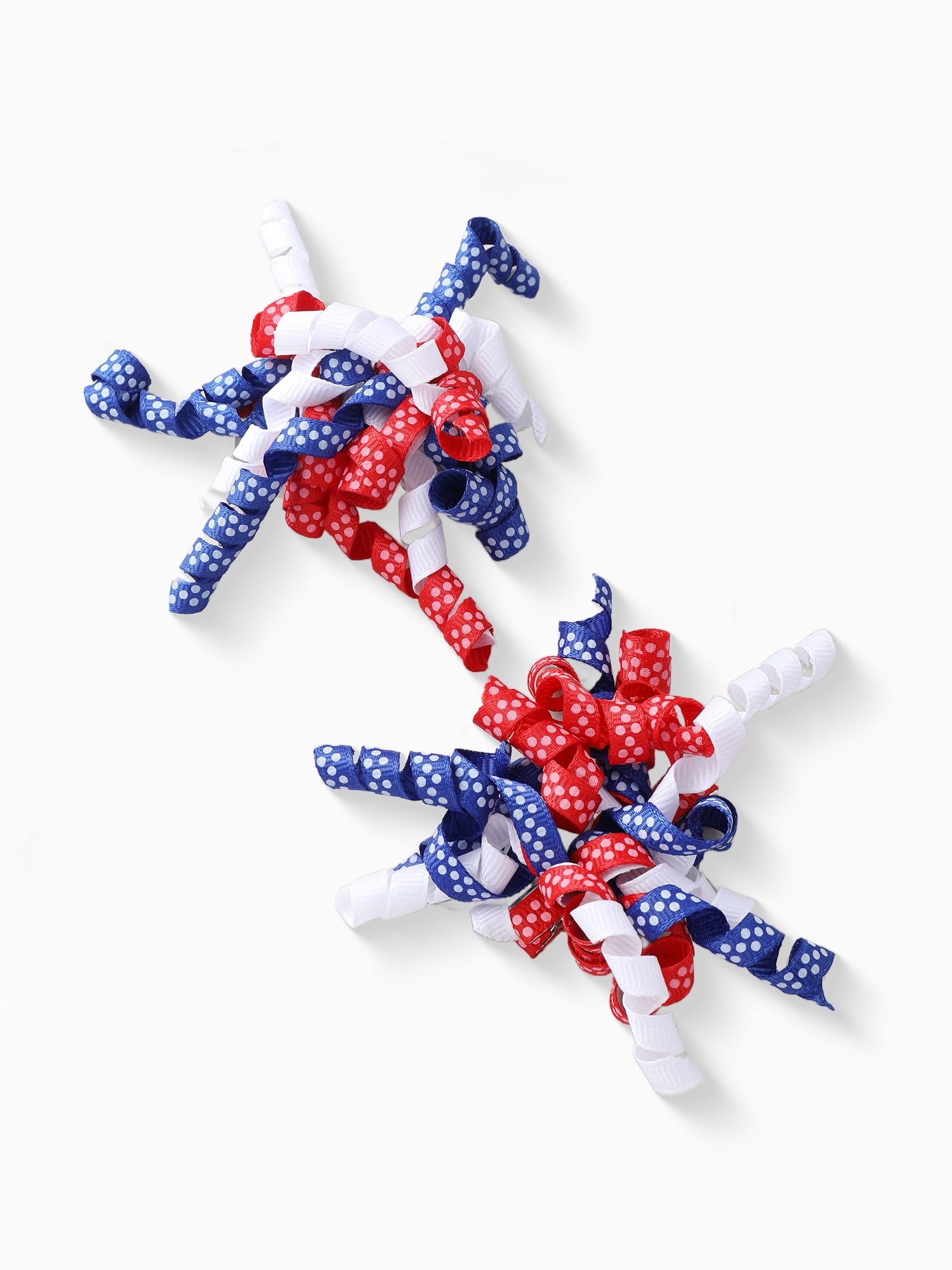 Americana Patriotic Curly Ribbon Hair Clip Set - Image 3