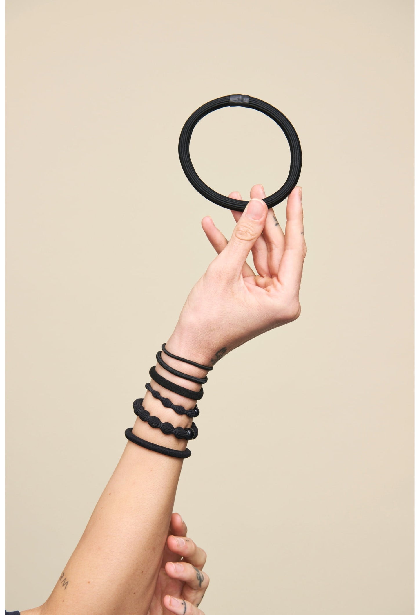 Ouchless No‑Metal Braided Hair Ties, Black, 30 Count