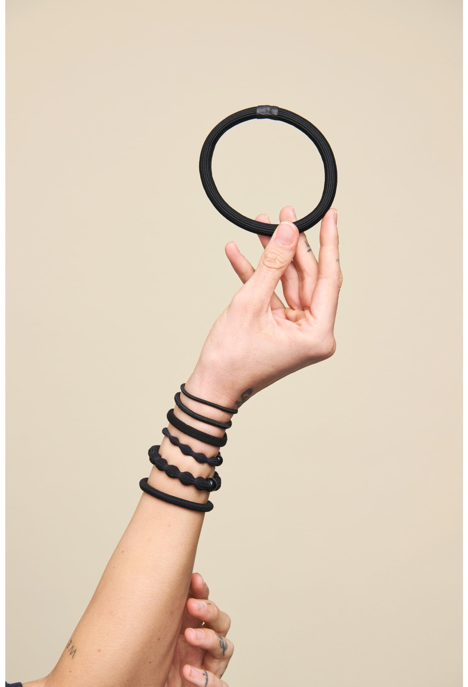 Ouchless No‑Metal Braided Hair Ties, Black, 30 Count