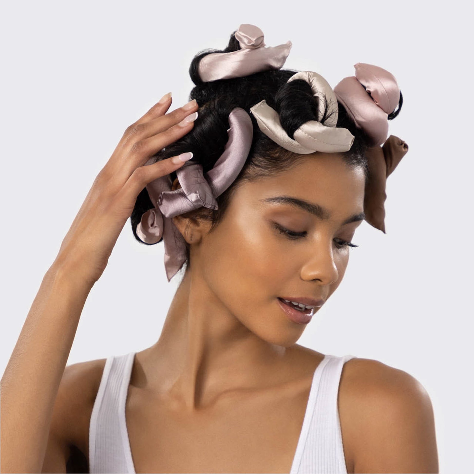 Flexi Rods Heatless Hair Curler, Satin Covered Curling Rod, Rosewood 6pcs - Image 4