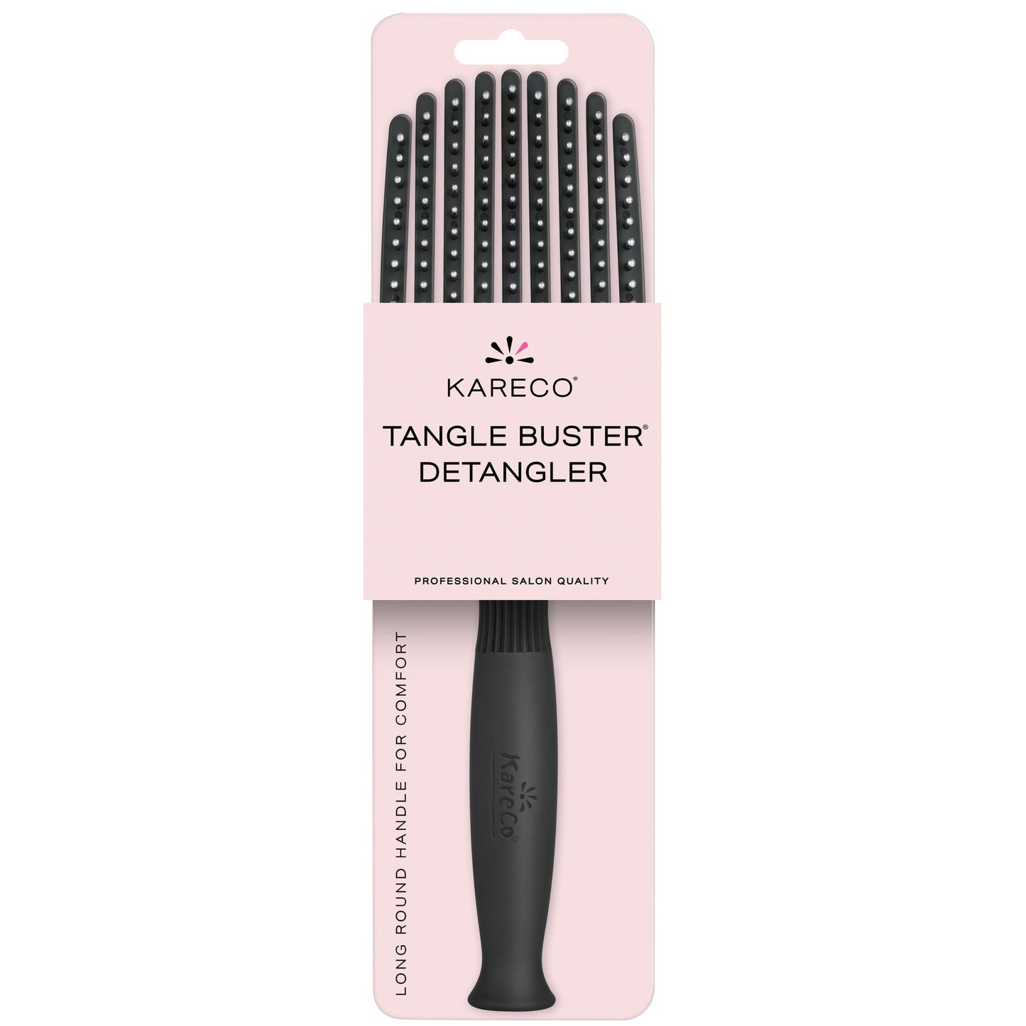 KareCo Tangle Buster Hair Brush Salon Professional Flexible Paddle, Black