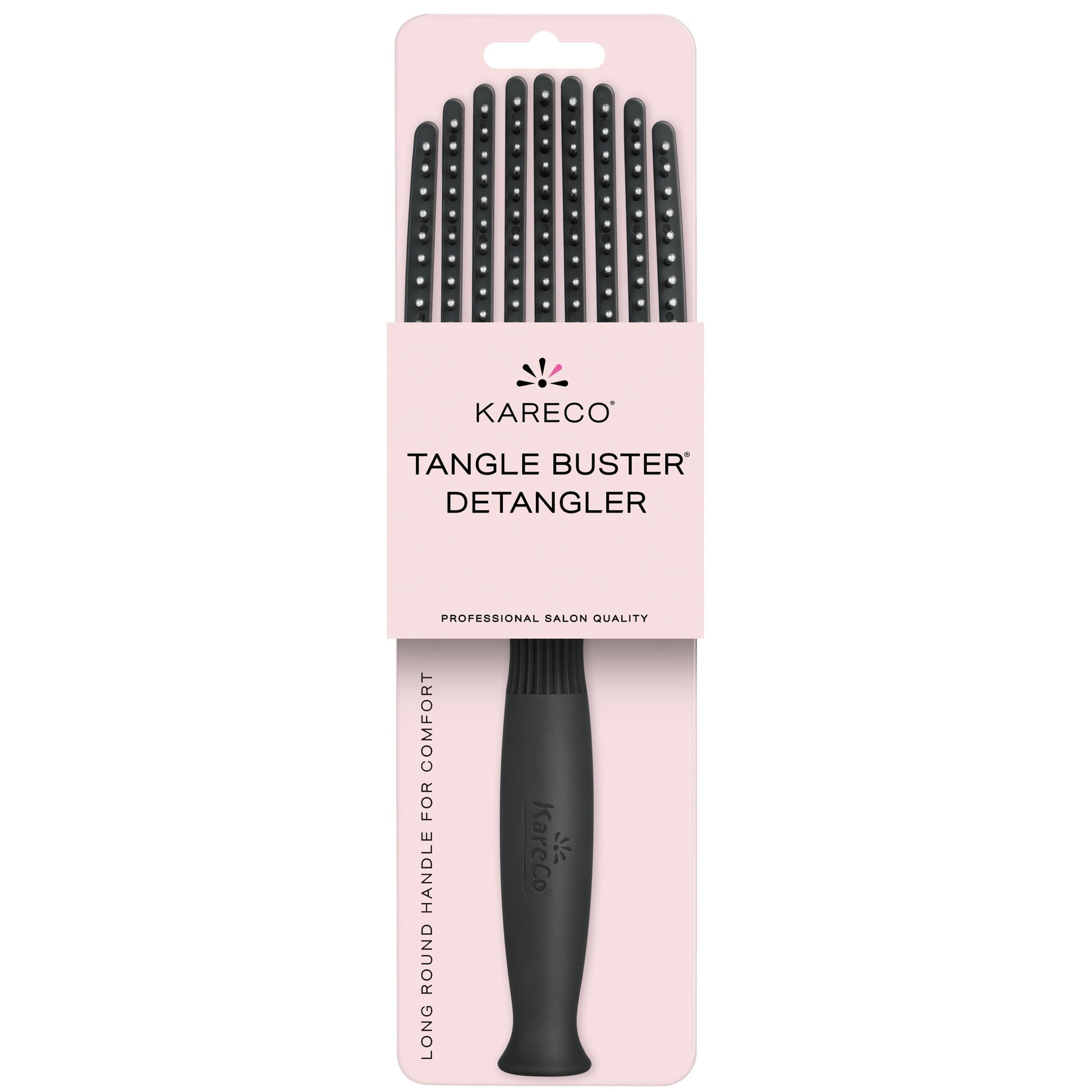 KareCo Tangle Buster Hair Brush Salon Professional Flexible Paddle, Black