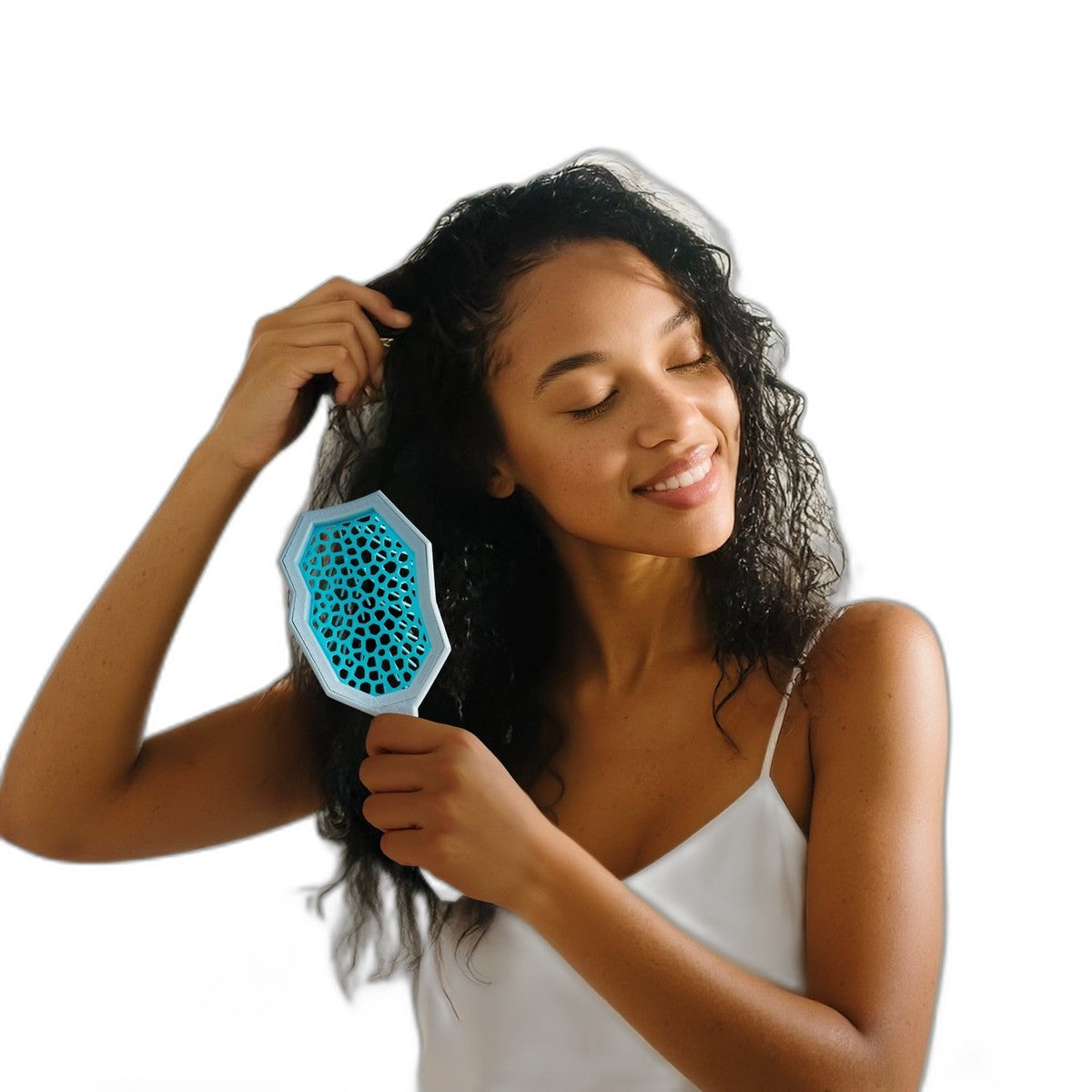 Glacier Curl Detangling Brush, Pain-Free Wet & Dry Brush for 2c–4c Hair, Vented, Blue