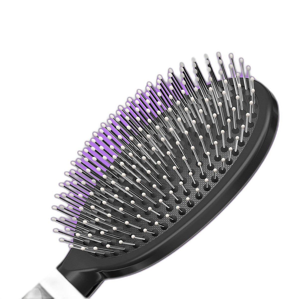 Grip & Glide Wire Bristle Cushion Hair Brush with Rubber-Grip Handle, Colors Vary