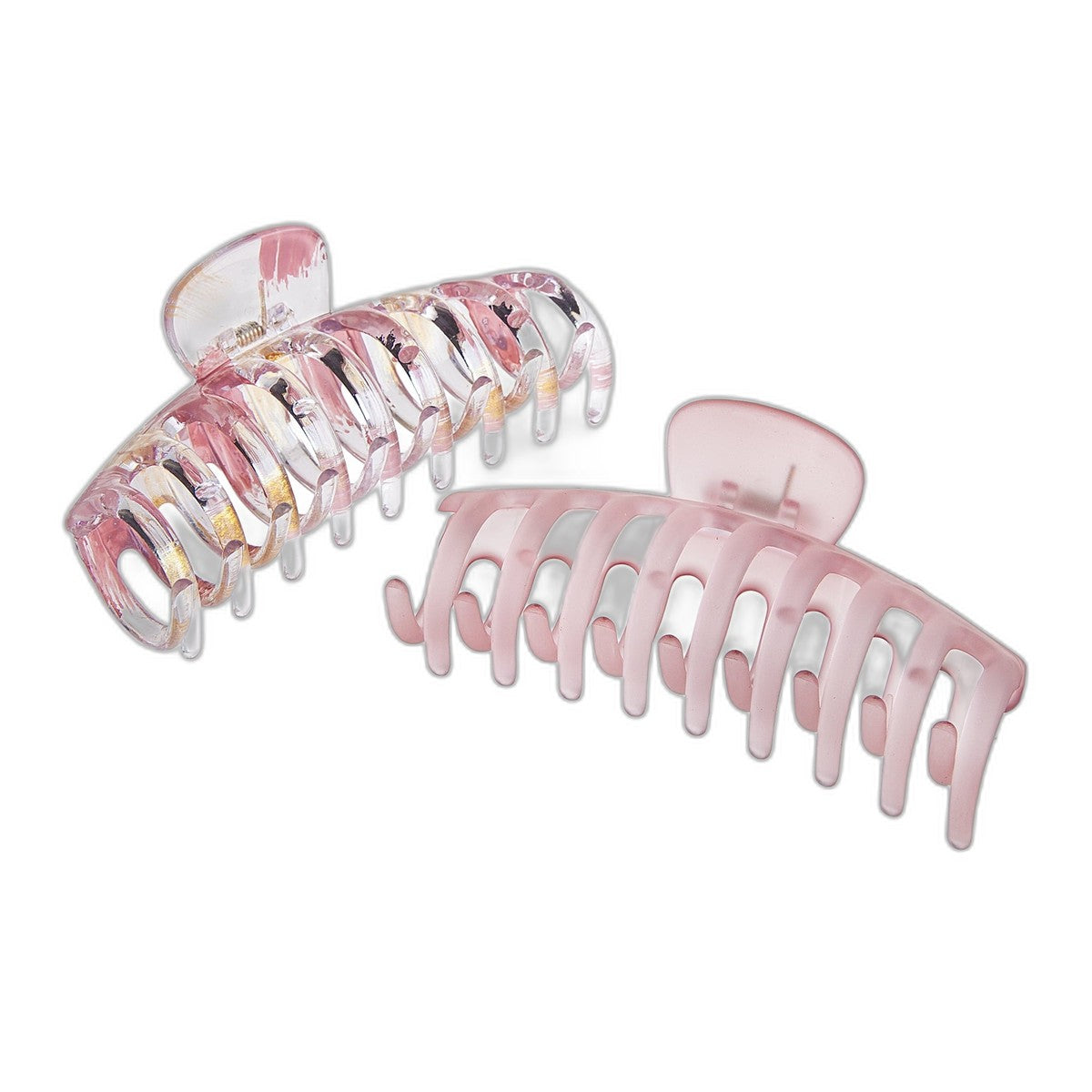 Wide-Curved No-Slip Claw Clips, Multicolor & Peach Painted, 2 Ct